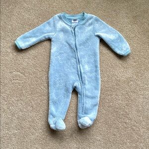 Disney Blue Fleece Mickey Mouse Zipper Footie Pajamas